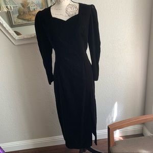 Vintage 80’s custom made black velvet dress